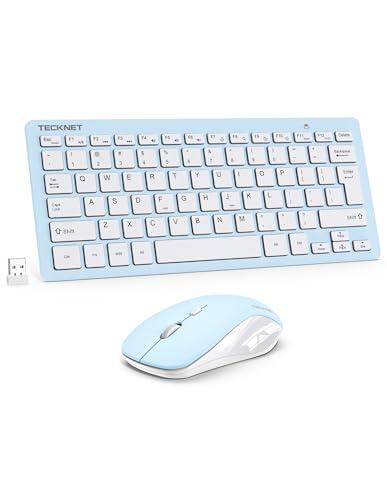 TECKNET Wireless Keyboard and Mouse Combo, Mini Cordless Computer Keyboard and Mouse Set 2.4GHz, Silent Adjustable 1600 DPI, Quiet Click, Lag-Free for Computer, Laptop, PC, Windows, Mac, Chrome OS