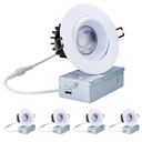 Canless Recessed Gimbal Downlight - Suitable for 20ft High Ceiling 1200lm 4 Inch 15W LED Rotatable Eyeball Spotlight, 2700|3000|3500|4000|5000K CCT Dimmable Lights with Junction Box, 4 Pack