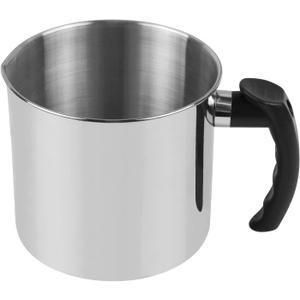 Candle Making Pouring Pot,2 pounds Capacity,Double Boiler Wax Melting Pot,Dripless Pouring Spout & Heat-Resisting Handle Designed Candle Making Pitcher, Silver