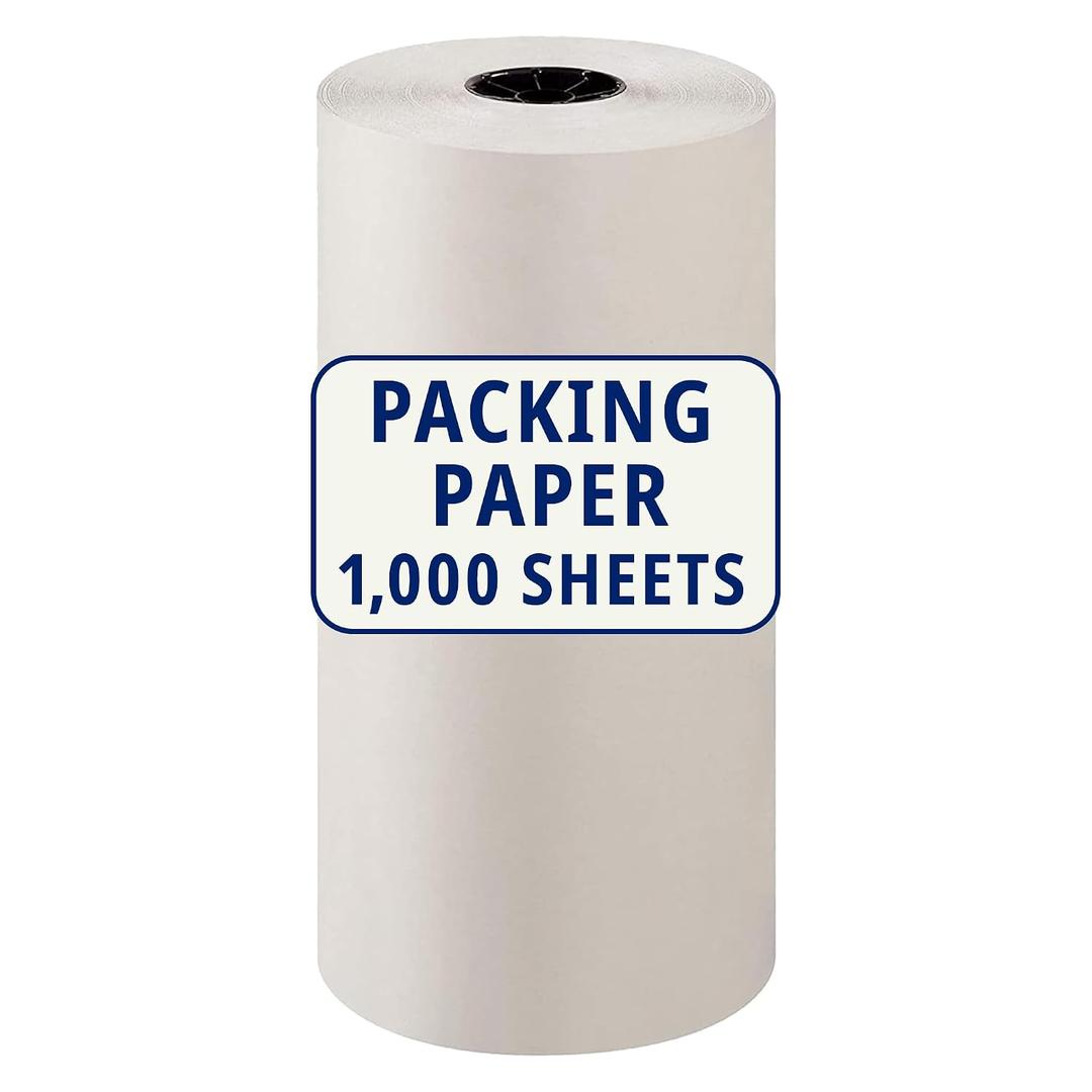 BOX USA Packing Paper Roll 1440'L x 18"W - 1,000 Sheets 17 Long Equivalent - Large White Newsprint for Shipping, Packaging, Storage and Moving Supplies