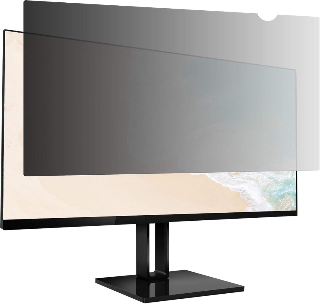 Amazon Basics Privacy Screen Filter for 24 Inch 16:9 Widescreen Monitor, Anti-Glare, Blue Light Filter, Anti-Scratch, Easy Installation, Removable, UV Protection, Eye Protection (20.94"x11.79")