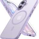 Miracase Magnetic for iPhone 17 Case (Compatible with MagSafe) with Screen Protector Military-Grade Protection, Anti-Fingerprint Translucent Matte Phone Cover for iPhone 17 6.3 inch, Light Purple