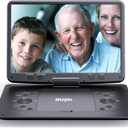 16.9''Portable DVD Player with 14.1''HD Large Screen, 5 Hours Rechargeable Battery, Kids DVD Players for Car Travel, USB/ SD Card/ Sync TV and Multiple Disc Formats, Black