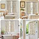 jinchan Small Window Curtains 45 Inch Linen Floral Curtain Set for Kitchen Bathroom Cafe Curtains Light Filtering Window Treatment Farmhouse Cottage core Back Tab Drapes 2 Panels Taupe on Beige