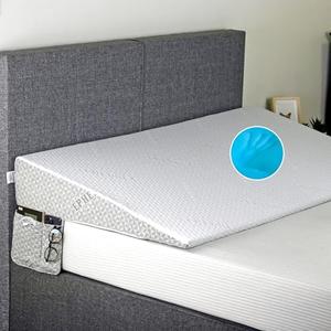 EPHEDORA Under Mattress Wedge for Acid Reflux – King Size Bed Wedge Riser – 7.5-Inch Incline Topper with Memory Foam, Non-Slip Bottom, and Side Storage Pockets