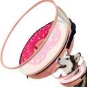 Inflatable Dog Cone Collar with Detachable Sturdy Shield,Soft&Lightweight-Ideal for Post-Surgery Recovery and Daily Wear,Suitable for Small Medium Large Dog Breeds(Donut Pink,XL)