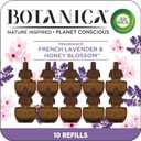 Botanica by Air Wick Plug in Scented Oil Refill, 10ct, French Lavender and Honey Blossom, Air Freshener, Eco Friendly, Essential Oils