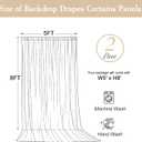 10x8ft White Backdrop Curtains for Parties Wrinkle Free Fabric Backdrop Curtain Wedding Photo Drapes Backdrop for Birthday Party Baby Shower Bridal Shower Photography Back Drop 2 Panels 5x8FT