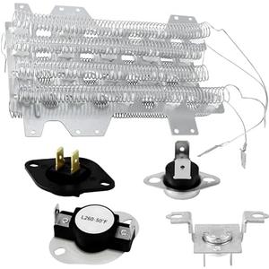 DC47-00032A Dryer Heating Element Kit- Replacement for 3 Wire Sam.sung DC93-00154A Heater, include DC96-00887A DC47-00016A Thermal Fuse, DC47-00018A Thermostat, DC32-00007A Thermistor by TOMOON
