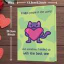 3 x Funny Valentines Day Card,Valentines Day Cards Gifts for Him Her,Valentines Day Card for Husband Wife Boyfriend Girlfriend Fiance Fiancee Men Women with Cute Cat Holding Heart Design