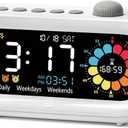 Mooking Alarm Clocks for Bedrooms, Digital Visual Timer for Kids, Rechargeable 199-Minute Silent Countdown Timers, Focus & Smoother Routines, Fitness Baking Studying Teaching (White)