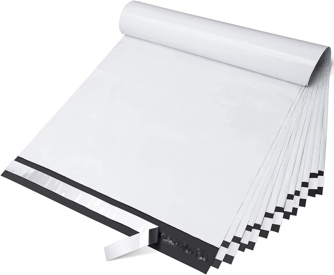 Fuxury Large Poly Mailers 14.5x19'' 100Pcs, Shipping Bags for Clothing, Strong Adhesive Sealing Mailing Envelopes, Waterproof Heavy Duty Postal Mailer Poly Bags for Small Business