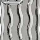 Caseative for iPhone 15 Pro Max Case,Water Ripple Pattern Curly Wave Frame Soft Phone Case (Silver)