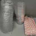 Jingmore 100 Pcs One Silly Goose Birthday Party Disposable Plastic Cups with Lids Straws 16 oz Cute Goose Decorations for Birthday Baby Showers Decorations Party Supplies (Pink)