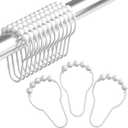 Amazer Shower Curtain Hooks, Decorative Shower Curtain Hooks Rust-Resistant Stainless Steel Shower Curtain Hooks for Bathroom Shower Rod-Set of 12, Polished White