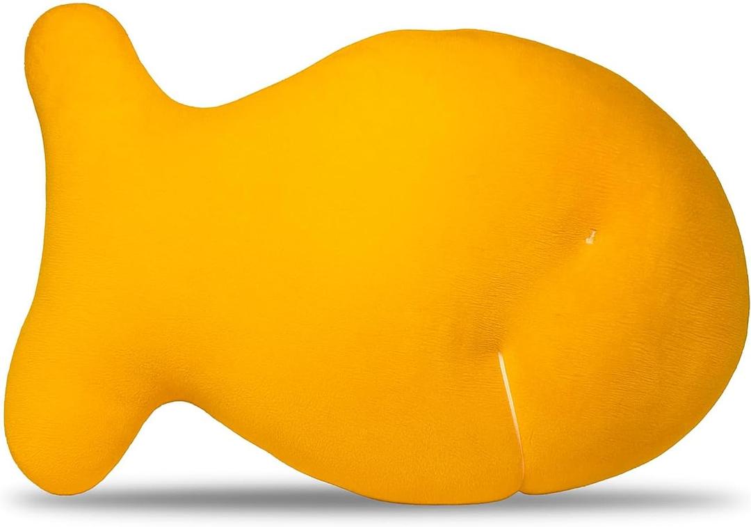 Cheddar Fish Cracker Plush Toy  10 Soft & Huggable Stuffed Animal Pillow  Cute Snack-Inspired Cuddly Gift for Kids & Adults