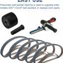 2 x 2 Pack 3037PAS Pneumatic Belt Sander Bearing Fits for Astro Pneumatic Tool Pulley Assembly with 1/2" x 18" 30 PCS Sanding Belts for Belt Sander Knife Sharpening Woodworking Metal Polishing
