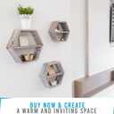 Comfify Rustic Wall Mounted Hexagonal Floating Shelves Set of 3 Honeycomb Shelves - Farmhouse Decor Honeycomb Wall Decor - Rustic White