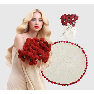 Crochet Flower Bouquet Blanket Rose Blankets Teacher Mom Graduation Birthday Gifts for Women Flower Bouquet rocheted Roses Blankets Throw Blanket Valentine's Day Gifts 43 Inches