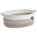 Dog Toy Basket Small Gift Basket for Baby, Woven Storage Baskets for Dog Cat, Nursery Storage Baskets for Diapers, Towels, 12"x 8" x 5" Mixed-Brown