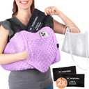 MOYOAMA Post Mastectomy Pillow Heart - 4 Pcs Protective Set - Cozy Hand Muff & 5 Built-in Pockets - Breast Surgery Must Haves,Breast Reduction Recovery Supplies, Breast Augmentation,Post Op Essentials (Royal Purple)