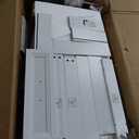 Makeup Vanity,3-in-1 Vanity Desk with Flip-Top Mirror,Hidden Stool & Visible Glass Desktop,Convertible Vanity Set with USB Charging Station,Open Shelf & 3-Color Lighting,White&Brown