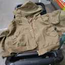  Womens Lightweight Jacket with Corduroy Collar Oversized Barn Jackets Cropped Zip Up Workwear Jacket,L