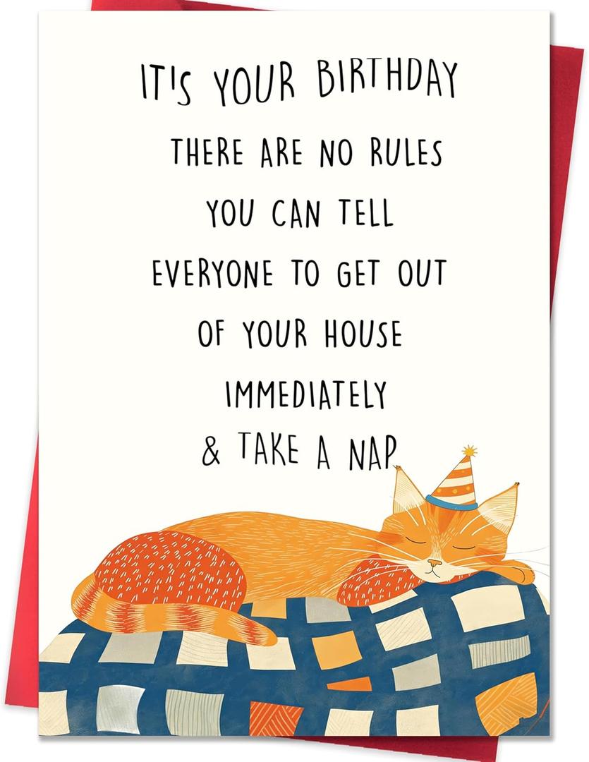 3 x IDU Cat Birthday Card,Funny Birthday Cards Gifts Decorations for Women Men Her Him Dad Mom Wife Husband Daughter Son Friend Sister Brother Coworker Bestie or Anyone