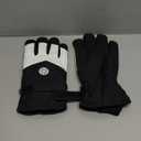 DOFOWORK Ski Gloves - Winter Gloves Waterproof Breathable Snowboard Gloves for Cold Weather, Snow Gloves for Men/Women (Black & White,Snowy)