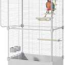 Bird Cage Parakeet Cage with Bird Toys & Slide-Out Tray, Wooden Perches, Rolling Stand, Swing & Bowls  Spacious Indoor Bird House for Parrot, Parakeets, Cockatiel, Lovebird and Small Mid-Sized Birds (WH 18''Lx14'W'x57''H)
