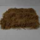 Mongolian Lamb Fur Throw Pillow Cover Real Fur Sheepskin Throw Square Cushion Fluffy Curly Wool Soft for Living Rooms Khaki 20X20in