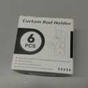 6-Pack No Drill Needed Curtain Rod Holders Brackets, Self Adhesive Rods Holder Hooks, Multipurpose Nail-Free Stick on Curtain Rod Hooks-Transparent Berry Pink