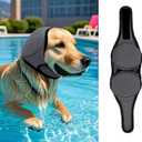 LIANZIMAU Dog Ear Covers for Bath, Swimming & Grooming Water Resistant Dogs Shower Cap Reusable Dog Ear Protection for Noise, Blow Drying Adjustable Ear Wraps for Dogs Bathing Supplies, Size: Large（Head Size 18"-24"）