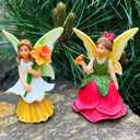 Mood Lab Fairy Garden Figurines - Flower Fairies Set (2 pcs) - Narcissus & Rose - Miniature Decorative Statues & Accessories - Outdoor & Indoor Garden Decor