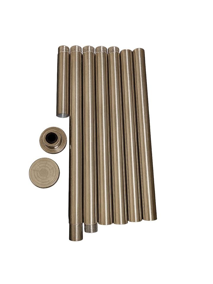 Stainless Steel Tube Silver, Pack of 7