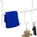Furinno Yijin Back Door Hanging Hooks, Over the Door Hooks, Towel Rack, Door Hanger, Coat Rack for Hanging Clothes, White
