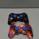 CHENGDAO Controller for PS3 2 Pack Wireless Controller for Playstaion 3 6-Axis with High-Performance Double Virbration, Motion Control, USB Charging Cable (Skull + Galaxy)
