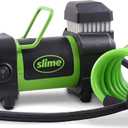 Slime 40030 Tire Inflator, Pro Power, Compact, Portable Car/Light Trucks Air Compressor, with Analog 100 psi Dial Gauge, Long Extended Reach Hose, 12V, 6 min Inflation