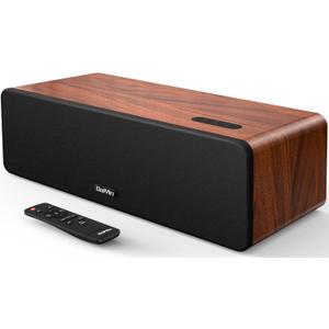 Saiyin Sound Bars for TV, 16.5'' Wooden TV Speakers Soundbar Home Theater Surround Sound System with Dual 3.5'' Woofers, Bluetooth 5.0 and HDMI ARC/Optical/AUX Input for TV, Projector, Record Player