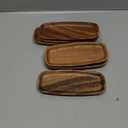 Mini Wooden Serving Platters and Trays, 7-inch Solid Acacia Wood Serving Plates for Food/Snacks/Appetizer, also as Jewelry Trays, Mini Charcuterie Board and Cheese Platter, Reusable (6 PCS) (Brown)