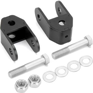 Dynofit 2-4" Rear Shock Extenders for Chevy Silverado 1500 & GMC Sierra 1500 1999-2026, Heavy-Duty Black Powder Coated Steel Extension Bracket Compatible with Rear Lift Leveling Kits for Tahoe, Yukon