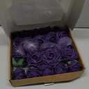 Ling's Moment Artificial Flowers Fake Roses Faux Peony Foam Gardenia Combo for DIY Wedding Bouquets Centerpieces Arrangements Bridal Shower Party Home Decorations, Purple, 23pcs
