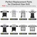 Uniflasy Grill Parts for Char-Broil 4/5 Burner for Charbroil 463347519 463347518 463275517 463243518 463243519 463342119 Grill Replacement Parts Burners Heat Plates 18" Cast Iron Grill Grates