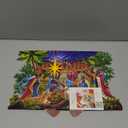 Freshcut Paper Pop Up Christmas Cards, 15 Inch Starlit Nativity, Pop Up 3D Greeting Cards, Paper Nativity Scene Decoration, Christmas Card, Holiday Card, Blank Notecard & Envelope