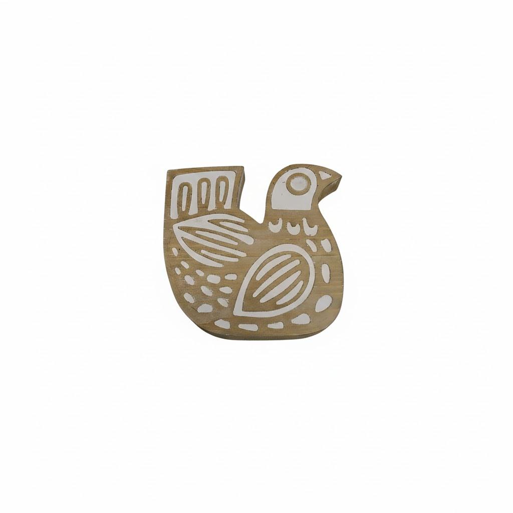 IBA Indianbeautifulart Textile Printing Block Bird Hand Carved Wooden Stamp Wood Block Printing Textile Stamps for Fabric/Pottery Blocks- 6 Inch