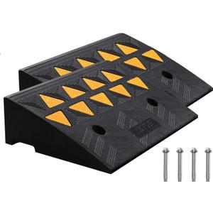 VEVOR Rubber Curb Ramp 5" Rise Height 2 Pack, Heavy-Duty 33069 lbs/15 T Capacity Threshold Ramps, Rubber Driveway Ramps for Cars, Carts, Dollies, Motorcycle, Bikes, Wheelchairs