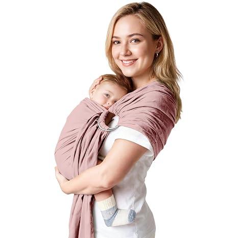 MISSWISDOM Baby Ring Sling Baby Carrier Newborn to Toddler Carrier (7-35 lbs), Baby Sling Carrier, Toddler Sling Carriers, Infant Wraps Carriers, Pink