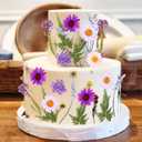 JeVenis Purple Wildflower Cake Toppers Wildflower Decor Baby In Bloom for Baby Shower Birthday Bridal Shower Wedding Party Decoration