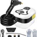 2500W Steam Cleaner for Home Use, 6-level Speed Adjustable Handle, 1.2L Handheld Car Steam Cleaner for Home Car Kitchen Furniture Floor, High Pressure Steam Machine with 4 Brush Heads White