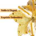 6 Pcs Vintage Gold Christmas Tree Decorations, 9" Large Christmas Flowers with Gem Glitter, Artificial Magnolia Poinsettia Flowers for Tree Wreath Garland Swag Vase Pot, Xmas Ornaments Decor Set (Glod)